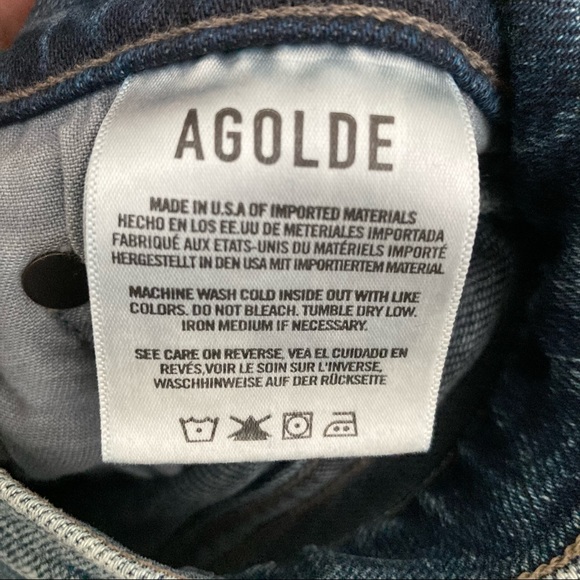 Agolde Nico High Rise Slim Blue Jeans in Retreat Wash / Size 27 - Picture 6 of 8
